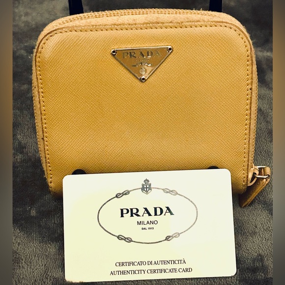Prada Handbags - Prada Beige/Camel color Compact wallet